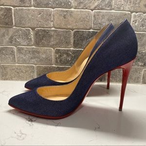 Loubotin So Kate Denim Heels Size 39.5 NEVER WORN